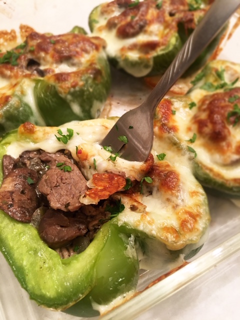 Delicious Cheese Steak Stuffed Pepper