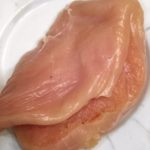 cleaned and cut chicken breast