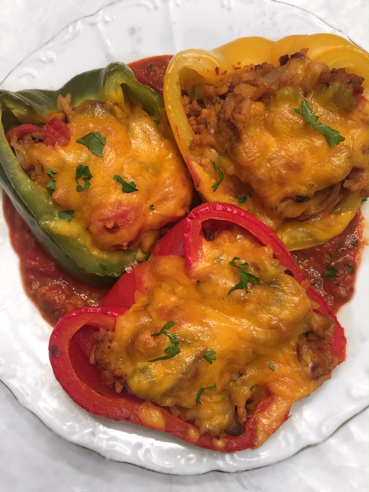 stuffed bell peppers with marinara