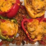 stuffed bell pepper with cheese topping