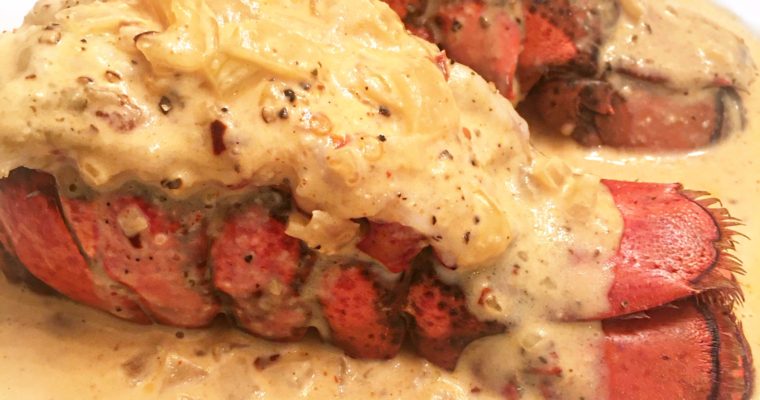 Lobster Tails With A Garlic Butter Cream Sauce